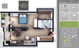 VA2 106623 - Apartment 2 rooms for sale in Floresti