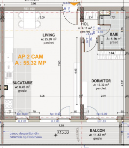 VA2 119206 - Apartament 2 camere de vanzare in Floresti