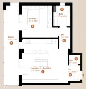 VA2 120492 - Apartment 2 rooms for sale in Floresti