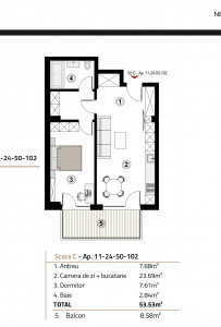 VA2 134392 - Apartment 2 rooms for sale in Sopor, Cluj Napoca