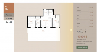 VA3 143047 - Apartament 3 camere de vanzare in Floresti