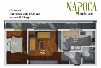 VA2 93786 - Apartament 2 camere de vanzare in Baciu